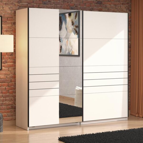 ΝΤΟΥΛΑΠΑ VEYMONT 220 OG h217 ΛΕΥΚΟ ΧΡΩΜΑ 220x61x218εκ