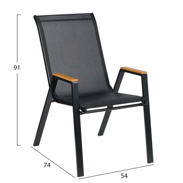 ΠΟΛΥΘΡΟΝΑ ΕΞ.ΧΩΡΟΥ LEONE HM6429.03 ΜΕΤΑΛΛΙΚΗ ΜΑΥΡΗ--TEXTILENE ΜΑΥΡΟ 54x74x91Υεκ