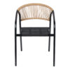 ΠΟΛΥΘΡΟΝΑ HOMAN HM6430.03 ΜΑΥΡΟ ΜΕΤΑΛΛΟ & TEXTILENE--ΜΠΕΖ P.E.RATTAN 53,5x62x75Υεκ