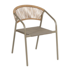 ΠΟΛΥΘΡΟΝΑ HOMAN HM6430.04 ΣΑΜΠΑΝΙ ΜΕΤΑΛΛΟ & TEXTILENE--ΜΠΕΖ P.E.RATTAN 53,5x62x75Υεκ