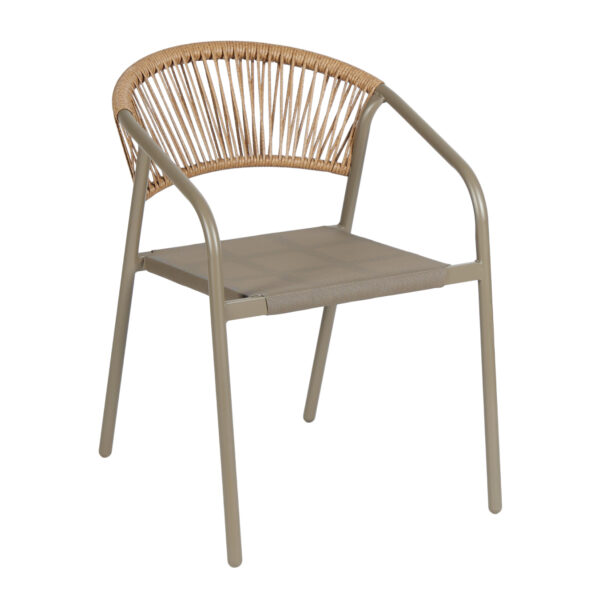 ΠΟΛΥΘΡΟΝΑ HOMAN HM6430.04 ΣΑΜΠΑΝΙ ΜΕΤΑΛΛΟ & TEXTILENE--ΜΠΕΖ P.E.RATTAN 53,5x62x75Υεκ