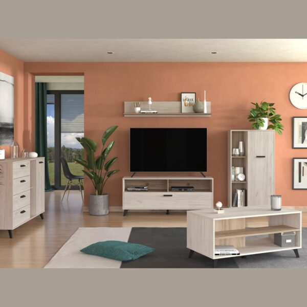 ΡΑΦΙ ΤΟΙΧΟΥ KENT ZP WHITE OAK - GREY OAK 138x19.5x24εκ f.l.d