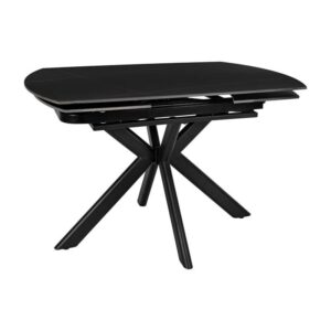 ΤΡΑΠΕΖΙ ΤΡΑΠΕΖΑΡΙΑΣ ΕΠΕΚΤΕΙΝΟΜΕΝΟ Fylliana "Armonia" ΜΕ ΜΑΥΡΗ ΚΕΡΑΜΙΚΗ ΕΠΙΦΑΝΕΙΑ ΚΑΙ ΜΕΤΑΛΛΙΚΑ ΠΟΔΙΑ 120-180x90x75εκ