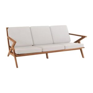 ΤΡΙΘΕΣΙΟΣ ΚΑΝΑΠΕΣ ΚΗΠΟΥ ΜΕ ΜΑΞΙΛΑΡΙΑ Fylliana Dahlia ΜΑΣΙΦ ΞΥΛΟ ΤΕΑΚ ΦΥΣΙΚΟ ΧΡΩΜΑ ΜΕ ΚΡΕΜ ΜΑΞΙΛΑΡΙΑ 190x76x82εκ