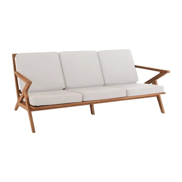 ΤΡΙΘΕΣΙΟΣ ΚΑΝΑΠΕΣ ΚΗΠΟΥ ΜΕ ΜΑΞΙΛΑΡΙΑ Fylliana Dahlia ΜΑΣΙΦ ΞΥΛΟ ΤΕΑΚ ΦΥΣΙΚΟ ΧΡΩΜΑ ΜΕ ΚΡΕΜ ΜΑΞΙΛΑΡΙΑ 190x76x82εκ