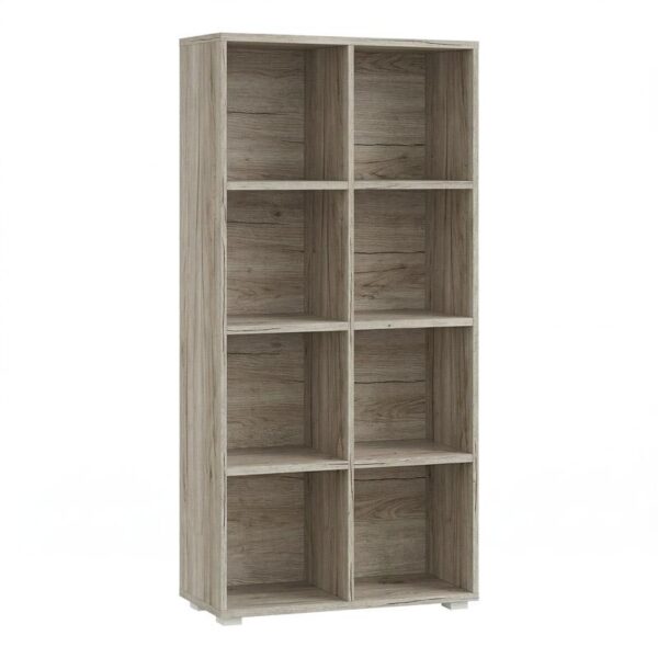 ΒΙΒΛΙΟΘΗΚΗ-ΡΑΦΙΕΡΑ Fylliana Smart 8P GREY OAK ΧΡΩΜΑ 74x25x146εκ