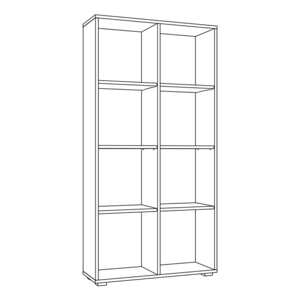 ΒΙΒΛΙΟΘΗΚΗ-ΡΑΦΙΕΡΑ Fylliana Smart 8P GREY OAK ΧΡΩΜΑ 74x25x146εκ