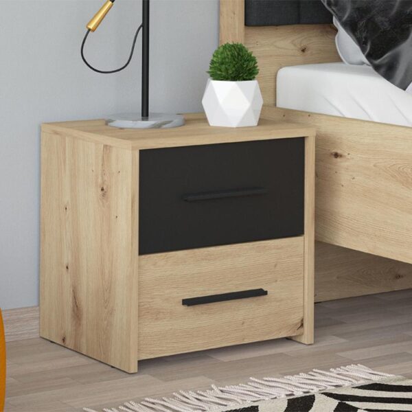 ΚΟΜΟΔΙΝΟ VARADERO NO2F ARTISAN OAK-ΜΑΥΡΟ 42x33x42εκ
