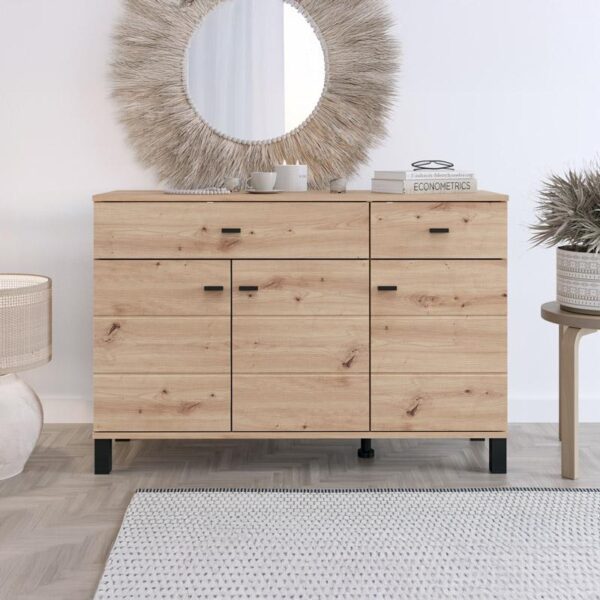 ΚΟΜΟΤΑ-ΜΠΟΥΦΕΣ ALMOND 115 3K2F3V ARTISAN OAK ΧΡΩΜΑ 116x35x78εκ