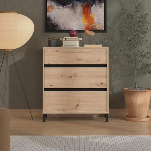 ΚΟΜΟΤΑ-ΣΥΡΤΑΡΙΕΡΑ MARRON 80 3F ARTISAN OAK/ΜΑΥΡΟ ΜΑΤΤ ΧΡΩΜΑ 80x40x90εκ