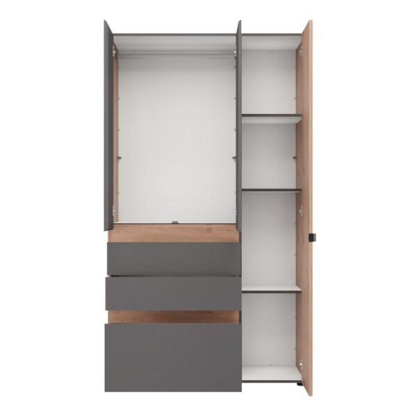 ΝΤΟΥΛΑΠΑ ARDERIN 3K3F1O h207 ARTISAN OAK-ΓΚΡΙ ΓΡΑΦΙΤΗΣ 117x52x208εκ