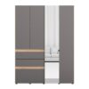 ΝΤΟΥΛΑΠΑ ARDERIN 4K3F1O h207 ARTISAN OAK-ΓΚΡΙ ΓΡΑΦΙΤΗΣ 155x52x208εκ