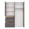 ΝΤΟΥΛΑΠΑ ARDERIN 4K3F1O h207 ARTISAN OAK-ΓΚΡΙ ΓΡΑΦΙΤΗΣ 155x52x208εκ