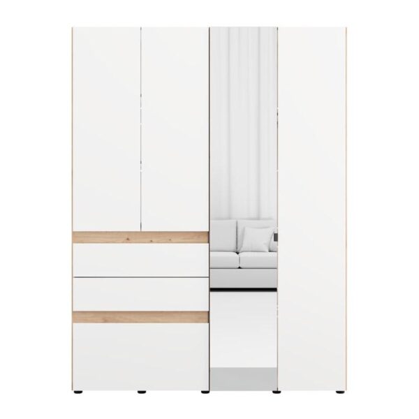ΝΤΟΥΛΑΠΑ ARDERIN 4K3F1O h207 ARTISAN OAK-ΛΕΥΚΟ 155x52x208εκ