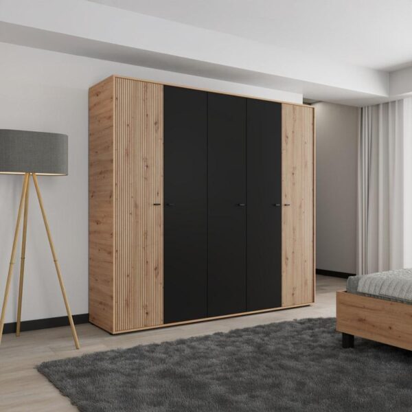 ΝΤΟΥΛΑΠΑ AVIGNON 5K h211 ARTISAN OAK-ΜΑΥΡΟ ΧΡΩΜΑ 228x55x211εκ