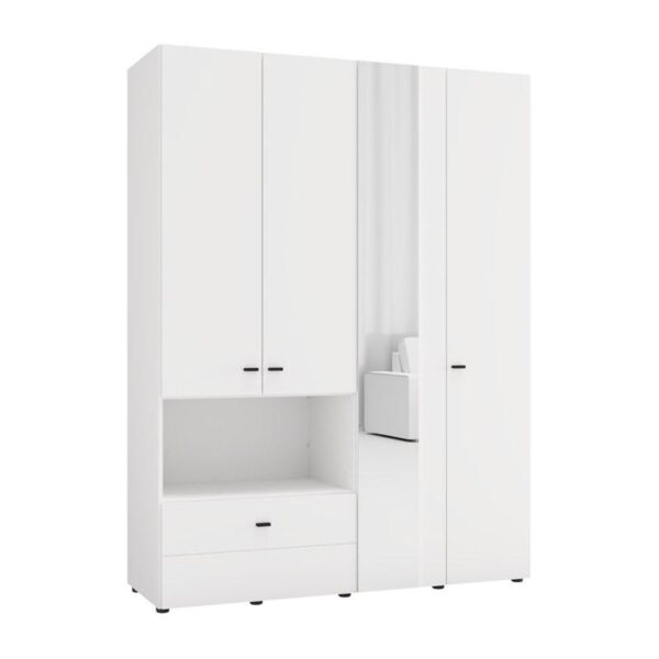 ΝΤΟΥΛΑΠΑ CAMPSIE 4K1F1O h207 ΛΕΥΚΟ ΧΡΩΜΑ 155x52x208εκ