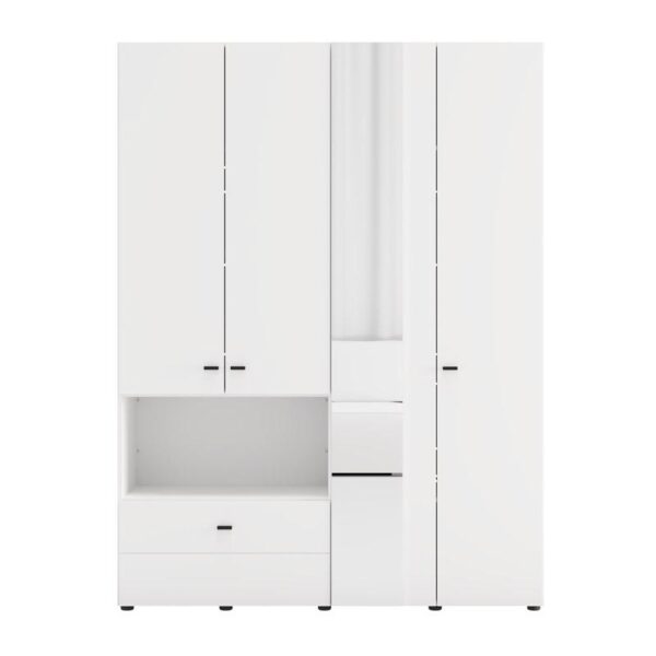 ΝΤΟΥΛΑΠΑ CAMPSIE 4K1F1O h207 ΛΕΥΚΟ ΧΡΩΜΑ 155x52x208εκ