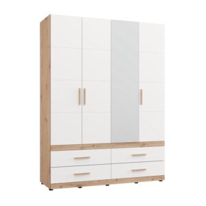 ΝΤΟΥΛΑΠΑ DILLON 4K4F1O h207 ARTISAN OAK-ΛΕΥΚΟ 155x52x208εκ