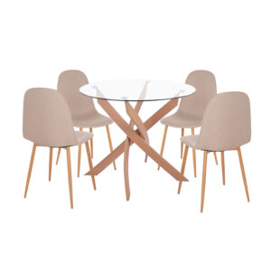 set-trapezarias-5tmch-eschoroy-fb9108851.jpg ΣΕΤ ΤΡΑΠΕΖΑΡΙΑΣ 5ΤΜΧ ΕΣ.ΧΩΡΟΥ JAFARU HM10885.12 ΣΤΡΟΓΓΥΛΟ ΤΡΑΠΕΖΙ Φ90 & 4 ΚΑΡΕΚΛΕΣ--ΜΠΕΖ