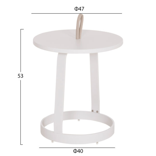ΤΡΑΠΕΖΙ ΒΟΗΘΗΤΙΚΟ ΕΞ.ΧΩΡΟΥ MINO HM6432.02 ΑΛΟΥΜΙΝΙΟ ΛΕΥΚΟ & ΣΧΟΙΝΙ ΜΠΕΖ Φ47x53Υεκ