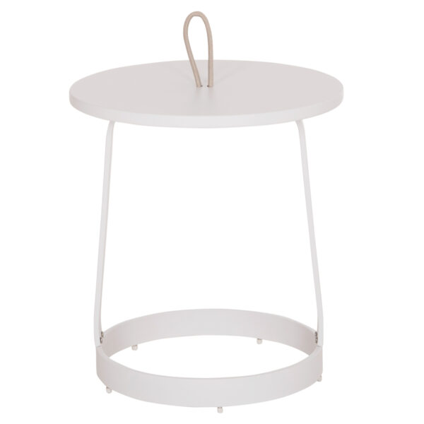 ΤΡΑΠΕΖΙ ΒΟΗΘΗΤΙΚΟ ΕΞ.ΧΩΡΟΥ MINO HM6432.02 ΑΛΟΥΜΙΝΙΟ ΛΕΥΚΟ & ΣΧΟΙΝΙ ΜΠΕΖ Φ47x53Υεκ