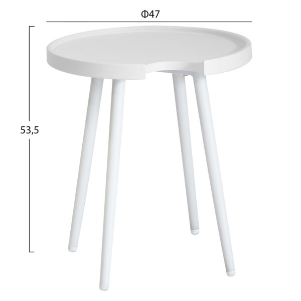 ΤΡΑΠΕΖΙ ΒΟΗΘΗΤΙΚΟ ΣΤΡΟΓΓΥΛΟ ΕΞ.ΧΩΡΟΥ TEROC HM6433.02 ΑΛΟΥΜΙΝΙΟ ΛΕΥΚΟ Φ47x53Υεκ