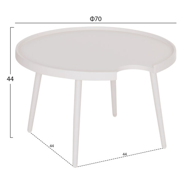 ΤΡΑΠΕΖΙ ΜΕΣΗΣ ΣΤΡΟΓΓΥΛΟ ΕΞ.ΧΩΡΟΥ TEROC HM6434.02 ΑΛΟΥΜΙΝΙΟ ΛΕΥΚΟ Φ70x44Υεκ