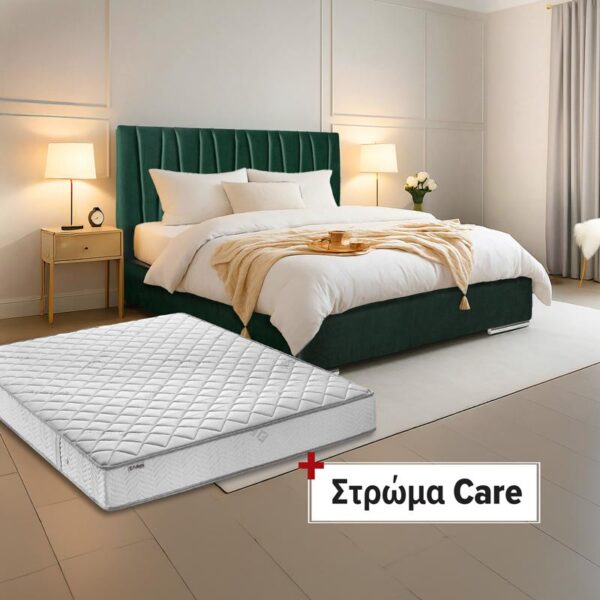 VALUE PACK 2 ΤΕΜΑΧΙΩΝ ΚΡΕΒΑΤΙ Palermo ΠΡΑΣΙΝΟ ΧΡΩΜΑ + ΣΤΡΩΜΑ Care 160x200