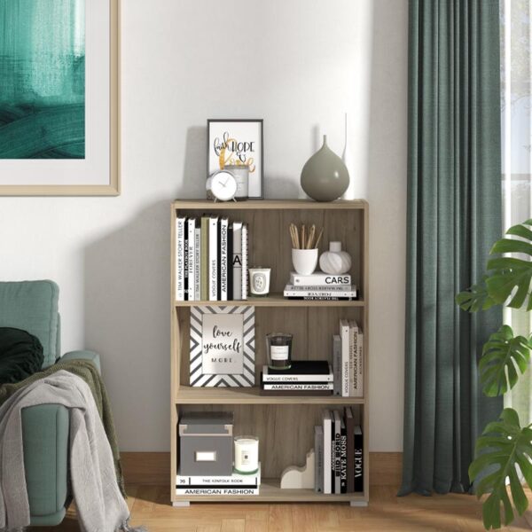 ΒΙΒΛΙΟΘΗΚΗ TOMAR 3 GREY OAK 70x24,5x107,5εκ