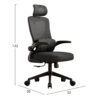 ΚΑΡΕΚΛΑ ΓΡΑΦΕΙΟΥ KESI HM1222.01 ΜΑΥΡO MESH & PP 52x50x122Υεκ.