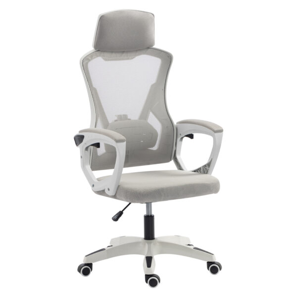 ΚΑΡΕΚΛΑ ΓΡΑΦΕΙΟΥ SALAS HM1223.02 P.P. ΛΕΥΚΟ-ΓΚΡΙ MESH ΥΦΑΣΜΑ 60x60x118-128Υεκ