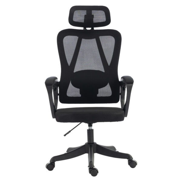 ΚΑΡΕΚΛΑ ΓΡΑΦΕΙΟΥ FRANTIC HM1224.01 ΜΑΥΡO MESH & ΠΟΛΥΠΡΟΠΥΛΕΝΙΟ 60x60x134Υεκ