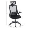 ΚΑΡΕΚΛΑ ΓΡΑΦΕΙΟΥ MATRON HM1226.01 ΜΑΥΡO PP & MESH ΥΦΑΣΜΑ 47x47x128Υεκ
