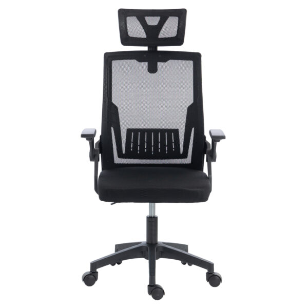 ΚΑΡΕΚΛΑ ΓΡΑΦΕΙΟΥ MATRON HM1226.01 ΜΑΥΡO PP & MESH ΥΦΑΣΜΑ 47x47x128Υεκ