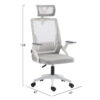 ΚΑΡΕΚΛΑ ΓΡΑΦΕΙΟΥ MATRON HM1226.02 ΛΕΥΚΟ PP--ΑΝΟΙΧΤΟ ΓΚΡΙ MESH 47x47x128Υεκ