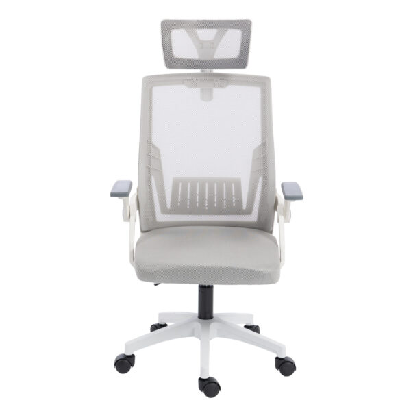 ΚΑΡΕΚΛΑ ΓΡΑΦΕΙΟΥ MATRON HM1226.02 ΛΕΥΚΟ PP--ΑΝΟΙΧΤΟ ΓΚΡΙ MESH 47x47x128Υεκ