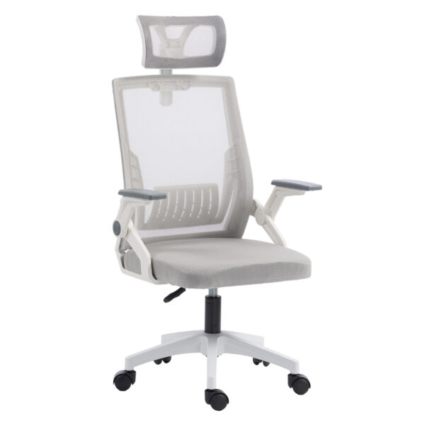 ΚΑΡΕΚΛΑ ΓΡΑΦΕΙΟΥ MATRON HM1226.02 ΛΕΥΚΟ PP--ΑΝΟΙΧΤΟ ΓΚΡΙ MESH 47x47x128Υεκ