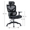 ΚΑΡΕΚΛΑ ΓΡΑΦΕΙΟΥ APEX HM1227.01 ΜΑΥΡO MESH & PP 68x68x120-130Υεκ