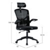 ΚΑΡΕΚΛΑ ΓΡΑΦΕΙΟΥ FLOATER HM1230.01 ΜΑΥΡO MESH & PP 62x62x106-116Υεκ