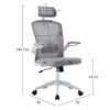 ΚΑΡΕΚΛΑ ΓΡΑΦΕΙΟΥ FLOATER HM1230.02 ΛΕΥΚΟ PP--ΑΝΟΙΧΤΟ ΓΚΡΙ MESH 62x62x106-116Υεκ