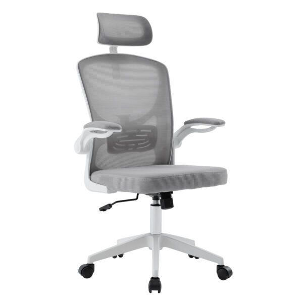 ΚΑΡΕΚΛΑ ΓΡΑΦΕΙΟΥ FLOATER HM1230.02 ΛΕΥΚΟ PP--ΑΝΟΙΧΤΟ ΓΚΡΙ MESH 62x62x106-116Υεκ