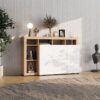 ΚΟΜΟΤΑ-ΜΠΟΥΦΕΣ ARGYLL 154 3K3V OP ΛΕΥΚΟ ΜΕ ARTISAN OAK ΧΡΩΜΑ 155x40x100εκ