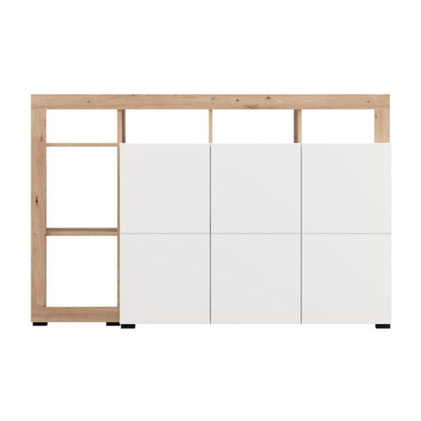 ΚΟΜΟΤΑ-ΜΠΟΥΦΕΣ ARGYLL 154 3K3V OP ΛΕΥΚΟ ΜΕ ARTISAN OAK ΧΡΩΜΑ 155x40x100εκ