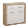 ΚΟΜΟΤΑ-ΜΠΟΥΦΕΣ Etna 2K2F Grey Oak-Λευκή Λάκα 93x35x90.5εκ