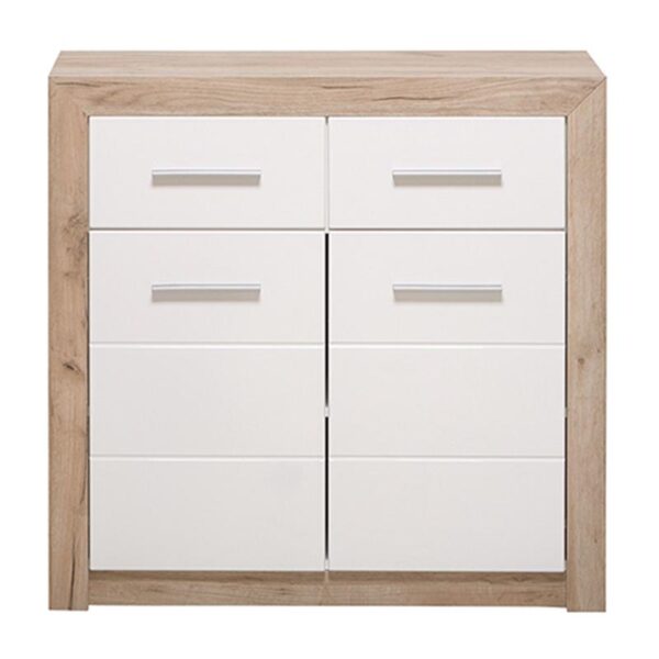 ΚΟΜΟΤΑ-ΜΠΟΥΦΕΣ Etna 2K2F Grey Oak-Λευκή Λάκα 93x35x90.5εκ