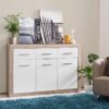 ΚΟΜΟΤΑ-ΜΠΟΥΦΕΣ Etna 3K3F Grey Oak - Λευκή Λάκκα 133x35x90.5εκ