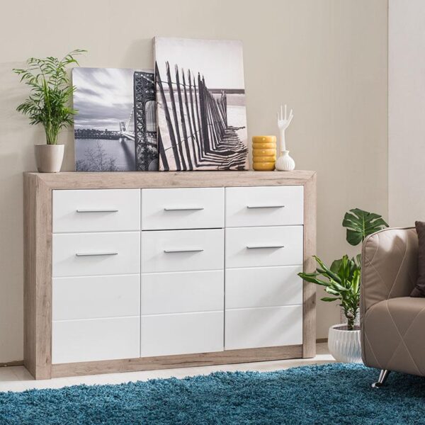 ΚΟΜΟΤΑ-ΜΠΟΥΦΕΣ Etna 3K3F Grey Oak - Λευκή Λάκκα 133x35x90.5εκ