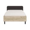 ΚΡΕΒΑΤΙ BARLETTA 120 GREY OAK ΜΕ ΓΚΡΙ ΥΦΑΣΜΑ ΚΑΙ ΜΑΥΡΑ ΠΟΔΙΑ 131x213,5x85,5εκ (120x200)
