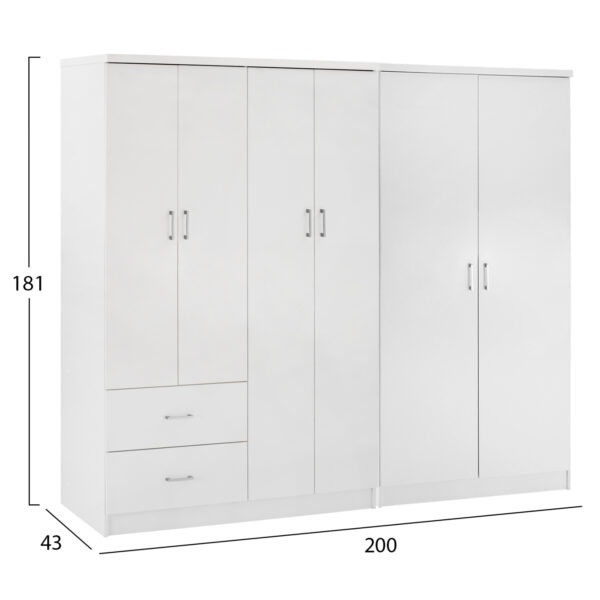 ntoylapa-6fylli-fb92123505-melamini-chro-1.jpg ΝΤΟΥΛΑΠΑ 6ΦΥΛΛΗ BLAKELY HM21235.05 ΜΕΛΑΜΙΝΗ ΧΡΩΜΑ ΛΕΥΚΟ 201x43x181Υεκ