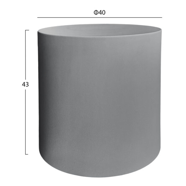 ΤΡΑΠΕΖΙ ΜΕΣΗΣ ΣΤΡΟΓΓΥΛΟ KYOKO HM6592.01 ΓΚΡΙ FIBER CEMENT Φ40x43Υεκ.